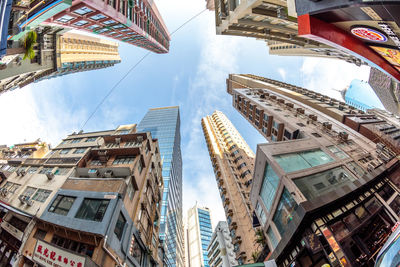 Low angle view of buildings against sky