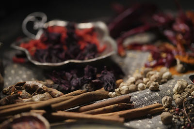 Close-up of food on table