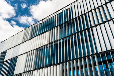 Low angle view of modern building against sky