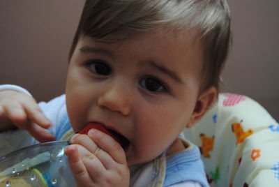 Close-up portrait of cute boy