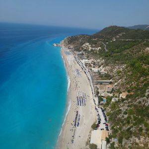 High angle view of beach