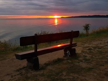 Scenic view of sea against sky at sunset