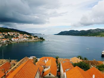 View of sea against cloudy sky