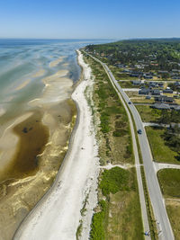 High angle view of beach