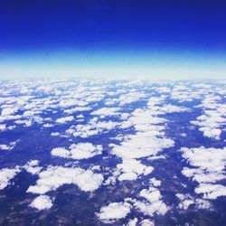 Aerial view of cloudscape against blue sky