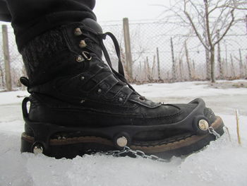 Low section of man in snow