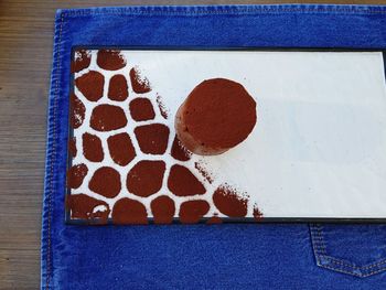 Close up of blue fabric