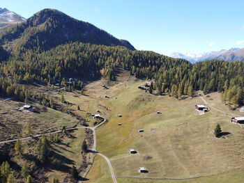 High angle view of landscape against sky