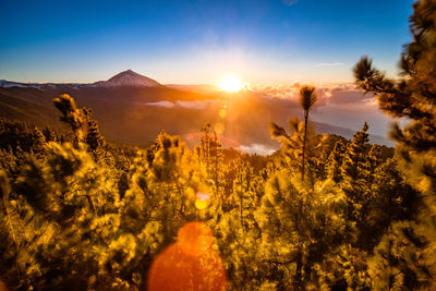 Scenic view of landscape against sky during sunset