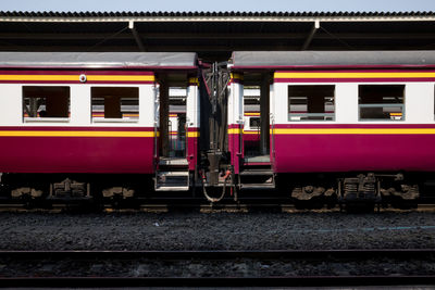 Train on railroad station platform