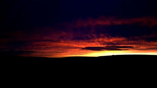 Scenic view of dramatic sky during sunset