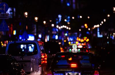Busy street at night