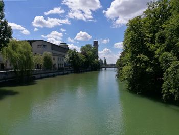 Reflection of buildings in river