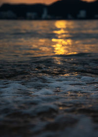 Scenic view of sea during sunset