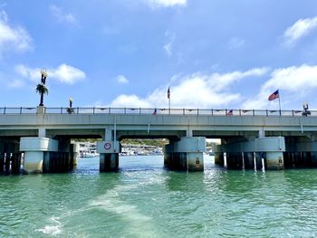 Bridge over river against sky