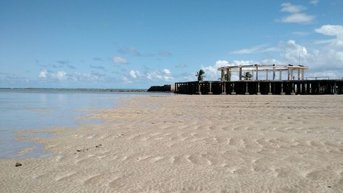 Built structure on empty beach