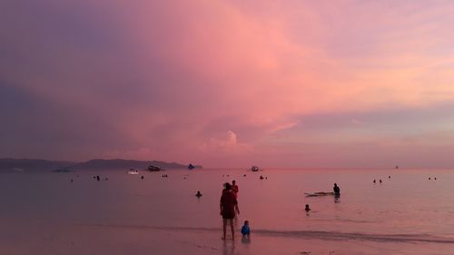 Scenic view of sea at sunset