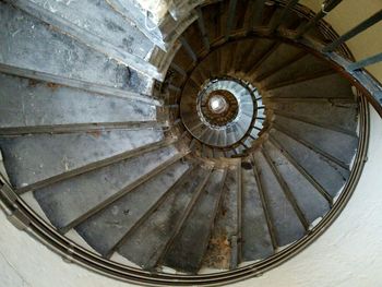 Low angle view of spiral staircase