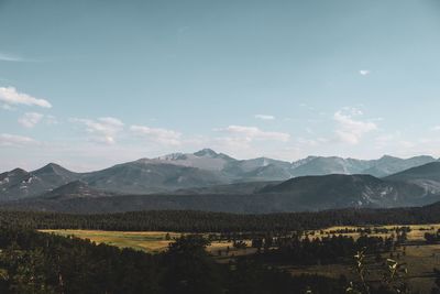 Scenic view of mountains against sky