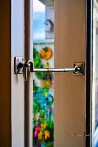 Close-up of door latch