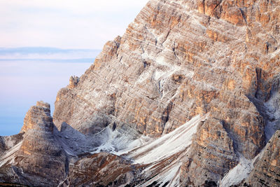 Scenic view of rock formations against sky