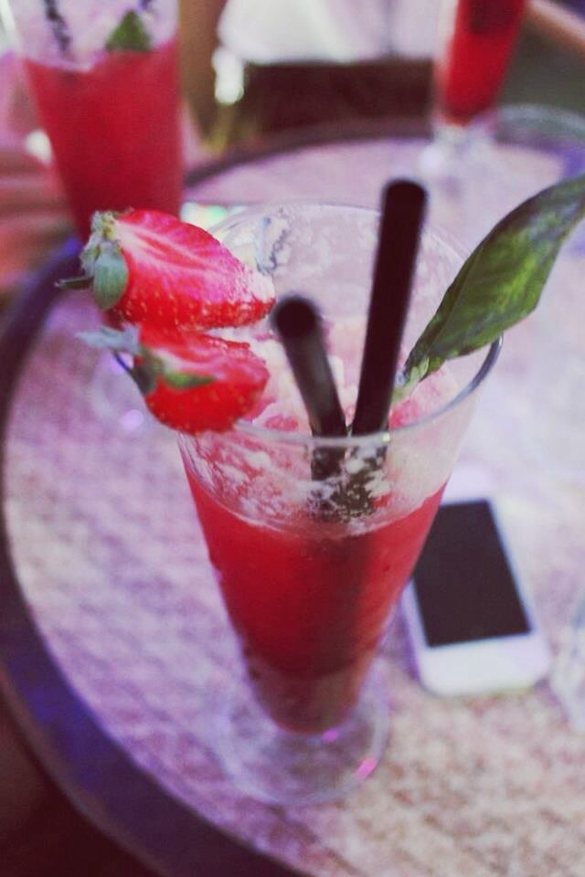 drink, freshness, food and drink, close-up, table, drinking glass, refreshment, indoors, focus on foreground, red, still life, glass - material, drinking straw, selective focus, cocktail, transparent, glass, no people, flower, pink color