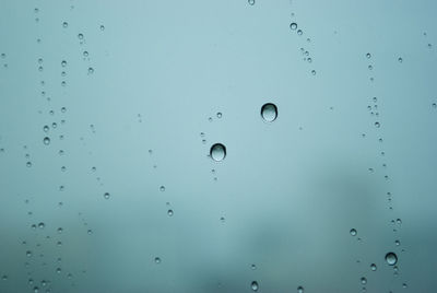 Full frame shot of wet glass window