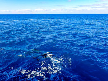 Aerial view of sea against sky