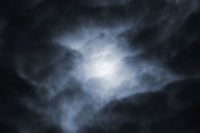 Low angle view of moon in sky