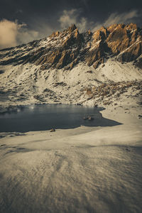 Snow covered mountain against sky