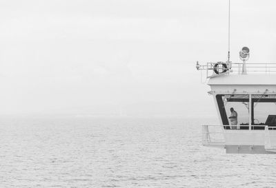 Captain in cruise ship sailing on sea