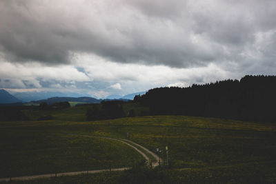 Scenic view of field against sky