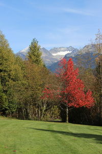 Scenic view of mountains against sky