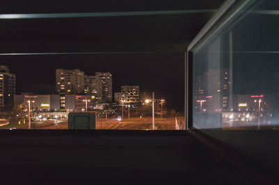 View of illuminated cityscape at night