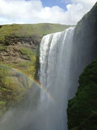 Scenic view of waterfall