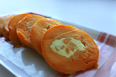 Close-up of bread on plate