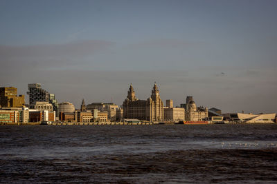 View of cityscape at dusk