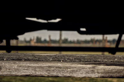 Close-up of railroad track against sky