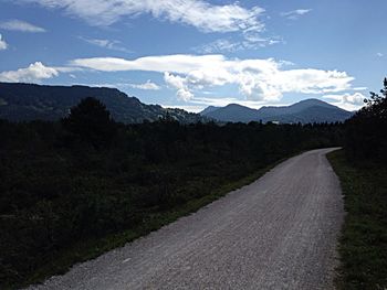 Country road passing through mountains