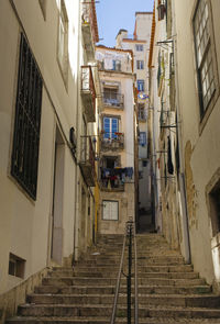 Steps and apartments on the travessa da madalena in the older part of lisbon