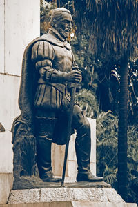 Low section of statue in a park