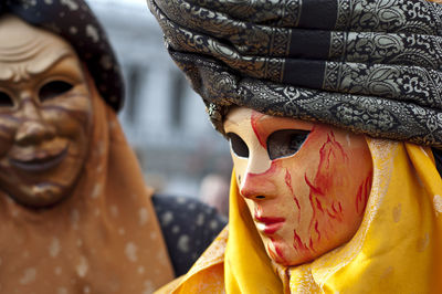 Close-up of people wearing masks during carnival