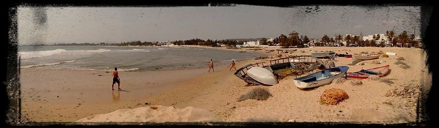 View of people on beach