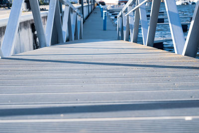 Surface level of pier on footbridge