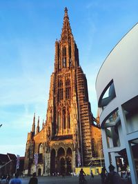 Low angle view of temple building against sky