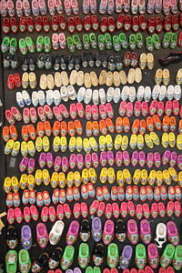 Full frame shot of multi colored bottles