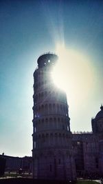 Low angle view of building against blue sky