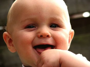 Close-up portrait of cute baby girl