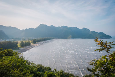 Top view of bang po beach near phraya nakhon cave at pranburi district