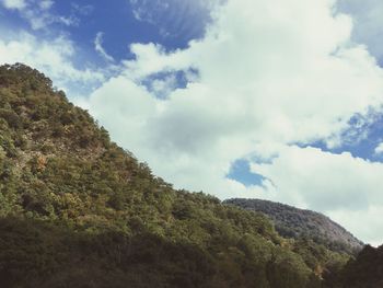 Low angle view of mountain against sky